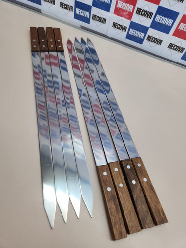 8 Piezas Brochetas Barbacoa Acero Inoxidable, 60cm